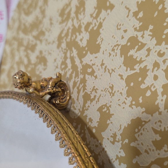 Vintage Stylebuilt Accessories Cherub Footed Vanity Mirror Tray 10R - Picture 8 of 8